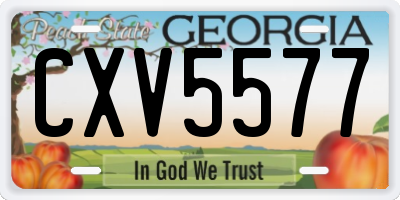 GA license plate CXV5577