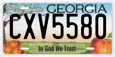 GA license plate CXV5580
