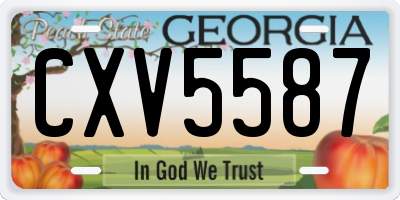 GA license plate CXV5587