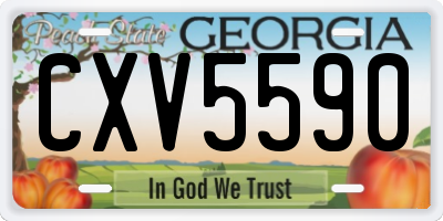 GA license plate CXV5590