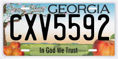 GA license plate CXV5592