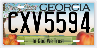 GA license plate CXV5594