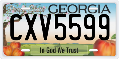 GA license plate CXV5599