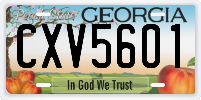 GA license plate CXV5601