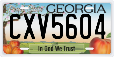 GA license plate CXV5604