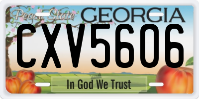 GA license plate CXV5606
