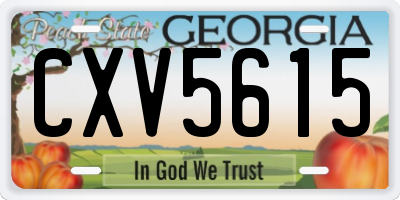 GA license plate CXV5615