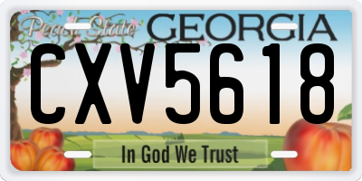 GA license plate CXV5618