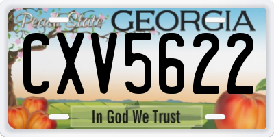 GA license plate CXV5622