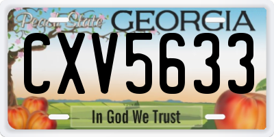 GA license plate CXV5633
