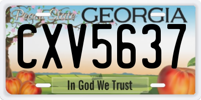 GA license plate CXV5637