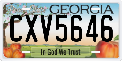 GA license plate CXV5646