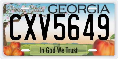 GA license plate CXV5649