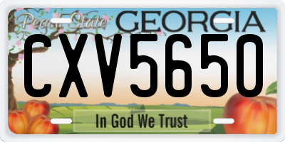 GA license plate CXV5650