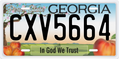 GA license plate CXV5664
