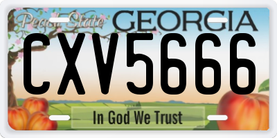 GA license plate CXV5666