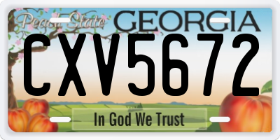 GA license plate CXV5672