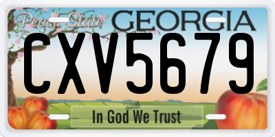 GA license plate CXV5679