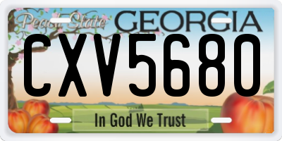 GA license plate CXV5680