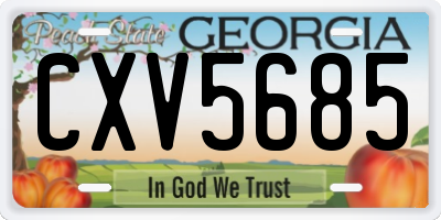 GA license plate CXV5685