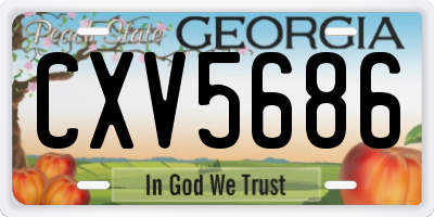 GA license plate CXV5686