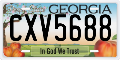 GA license plate CXV5688