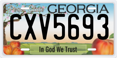 GA license plate CXV5693