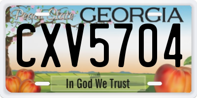 GA license plate CXV5704