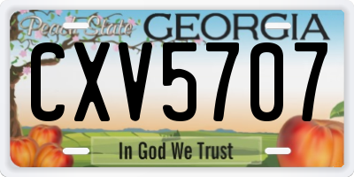 GA license plate CXV5707