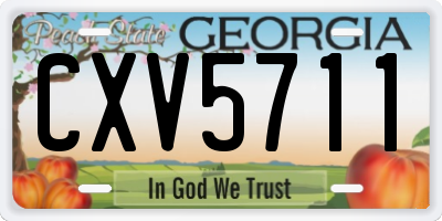 GA license plate CXV5711