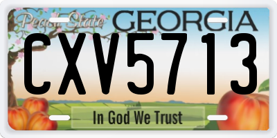 GA license plate CXV5713