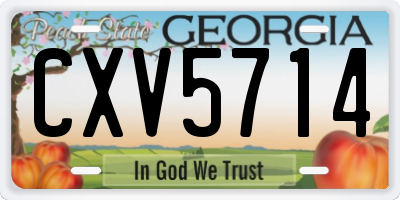 GA license plate CXV5714