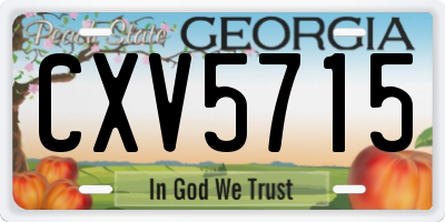 GA license plate CXV5715
