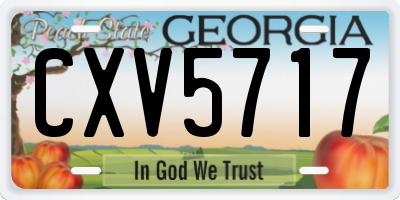 GA license plate CXV5717