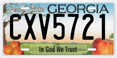 GA license plate CXV5721