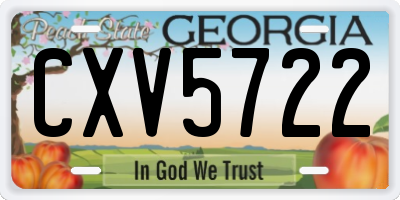 GA license plate CXV5722
