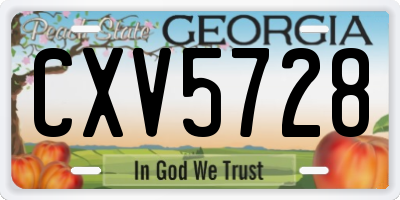 GA license plate CXV5728