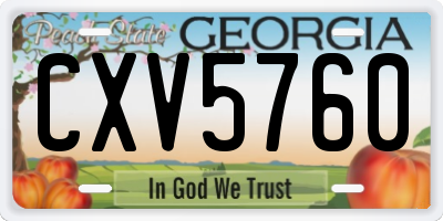 GA license plate CXV5760