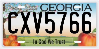 GA license plate CXV5766