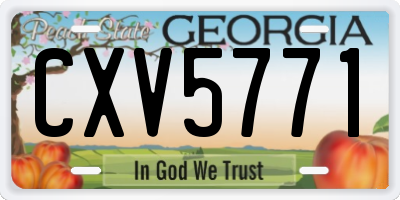 GA license plate CXV5771