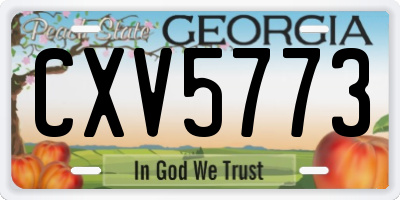 GA license plate CXV5773