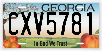 GA license plate CXV5781