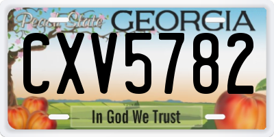 GA license plate CXV5782