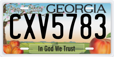 GA license plate CXV5783