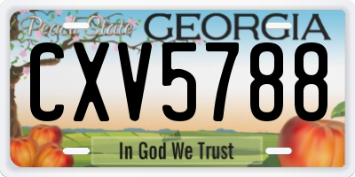 GA license plate CXV5788
