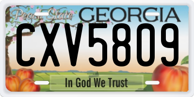 GA license plate CXV5809