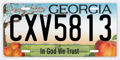 GA license plate CXV5813