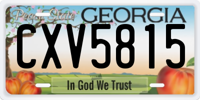 GA license plate CXV5815