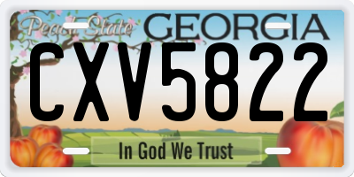 GA license plate CXV5822