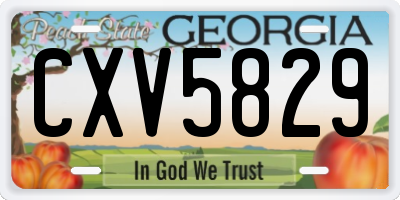 GA license plate CXV5829
